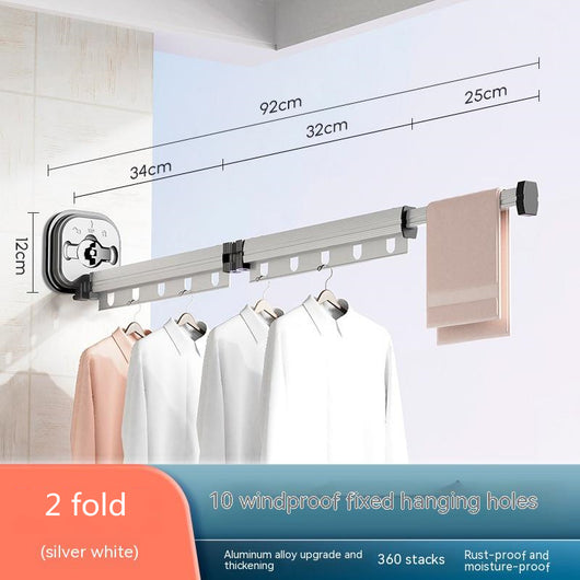 Suction Cup Folding Clothes Hanger | Indoor Drying Rack