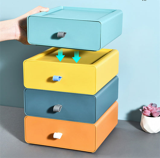 Stackable Plastic Storage Drawer | Office & Makeup Organizer