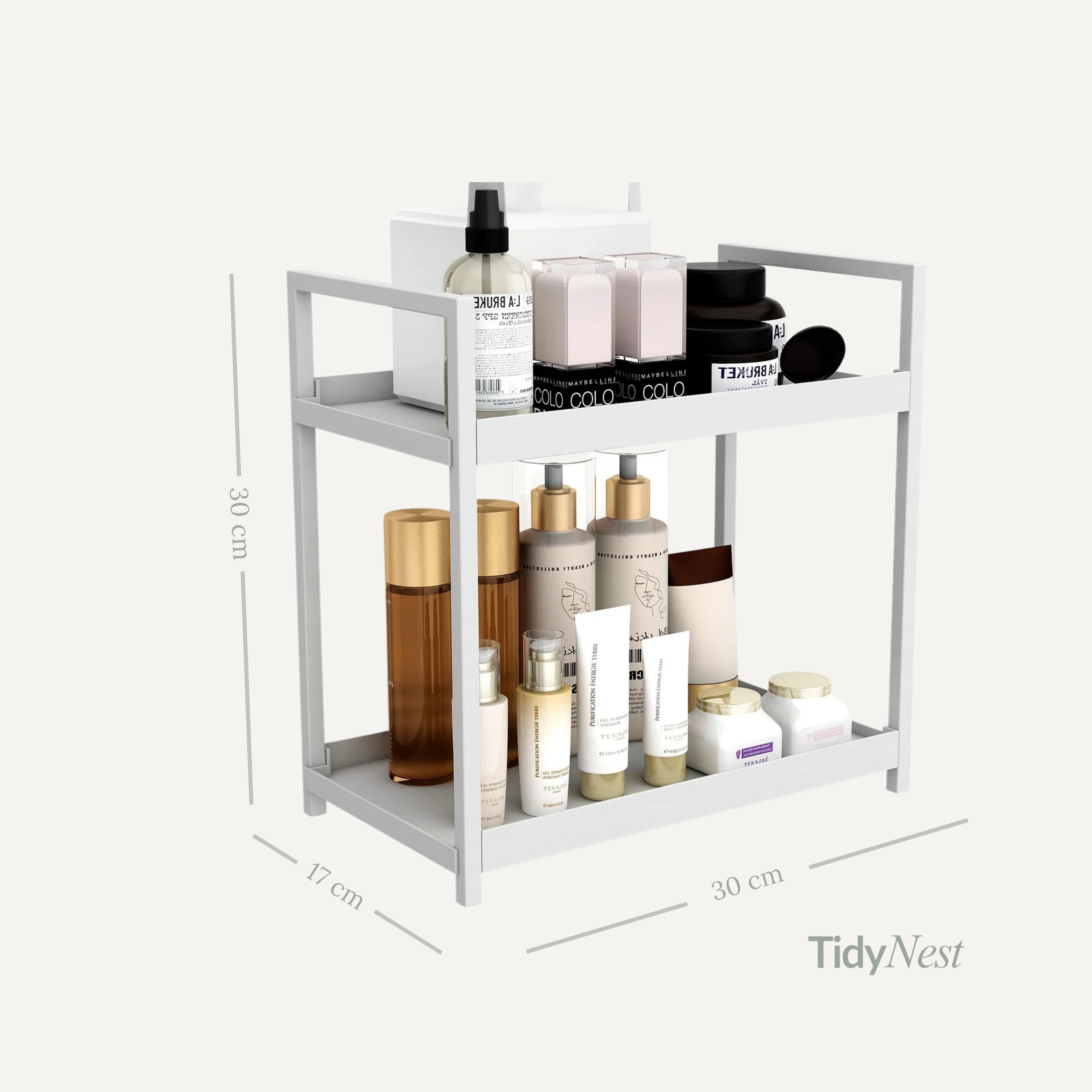 2-stöckiger Metall-Organizer für Küche & Bad – Stilvolle Ordnung auf der Arbeitsfläche