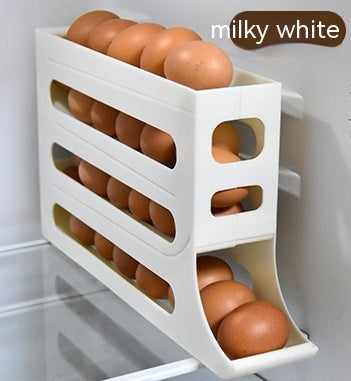 Automatic Egg Roller Tray | 4-Layer Refrigerator Organizer