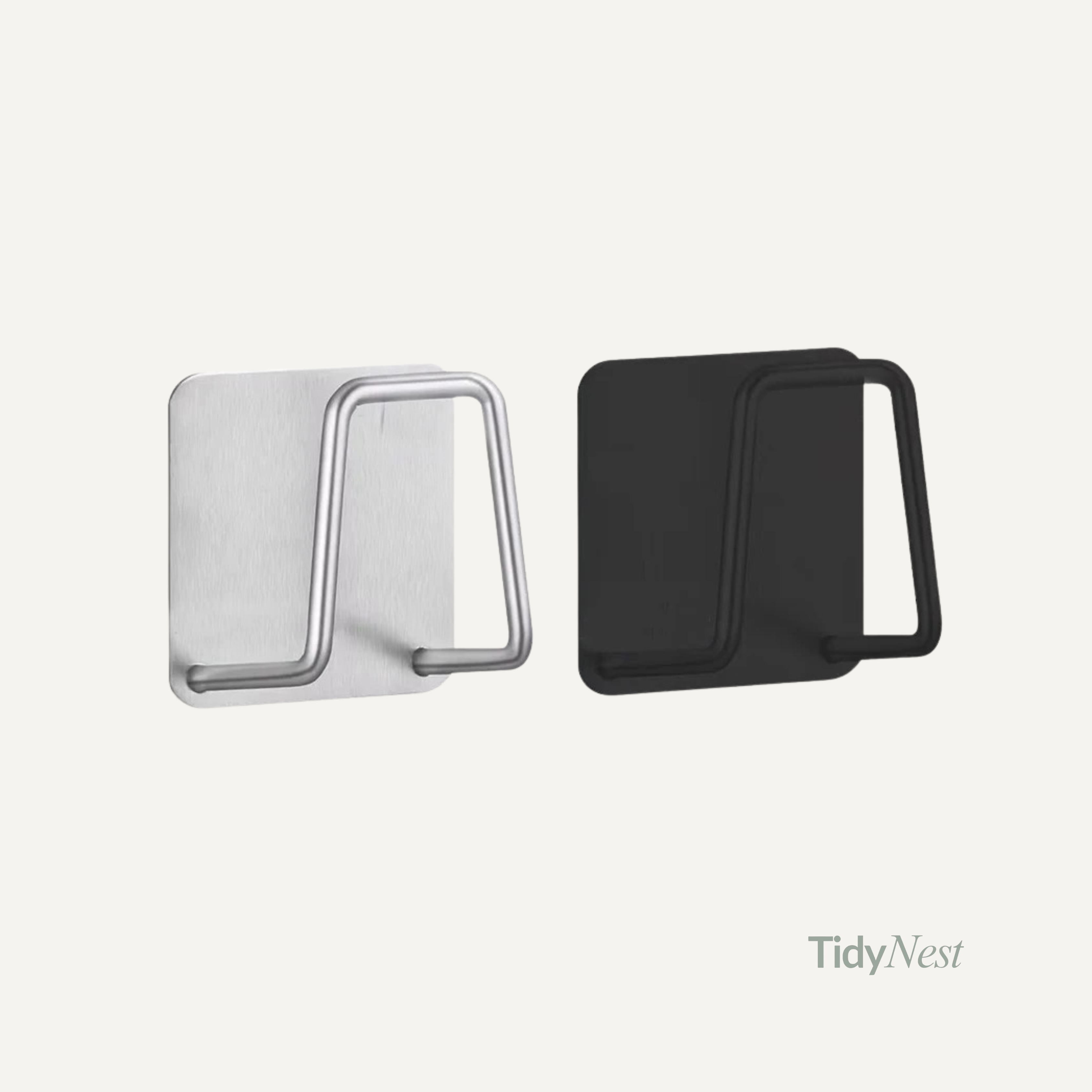 Edelstahl Spülbecken Schwammhalter – selbstklebend & rostfrei (Schwarz / Silber)