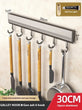 Punch-Free Wall-Mounted Kitchen Hook Rack | Aluminum Design