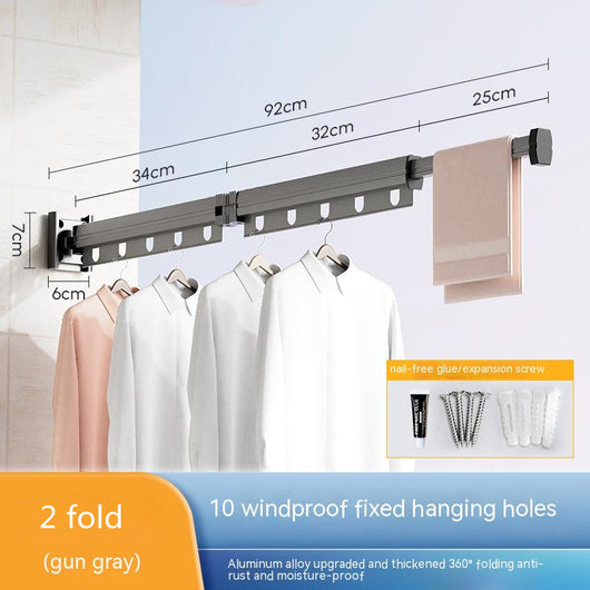 Suction Cup Folding Clothes Hanger | Indoor Drying Rack