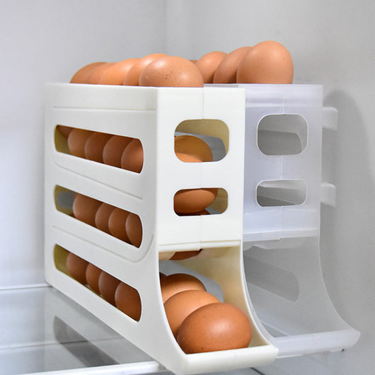 Automatic Egg Roller Tray | 4-Layer Refrigerator Organizer