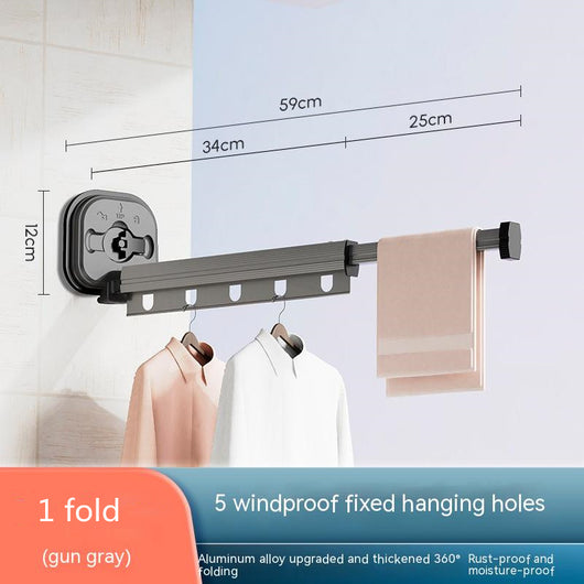 Suction Cup Folding Clothes Hanger | Indoor Drying Rack